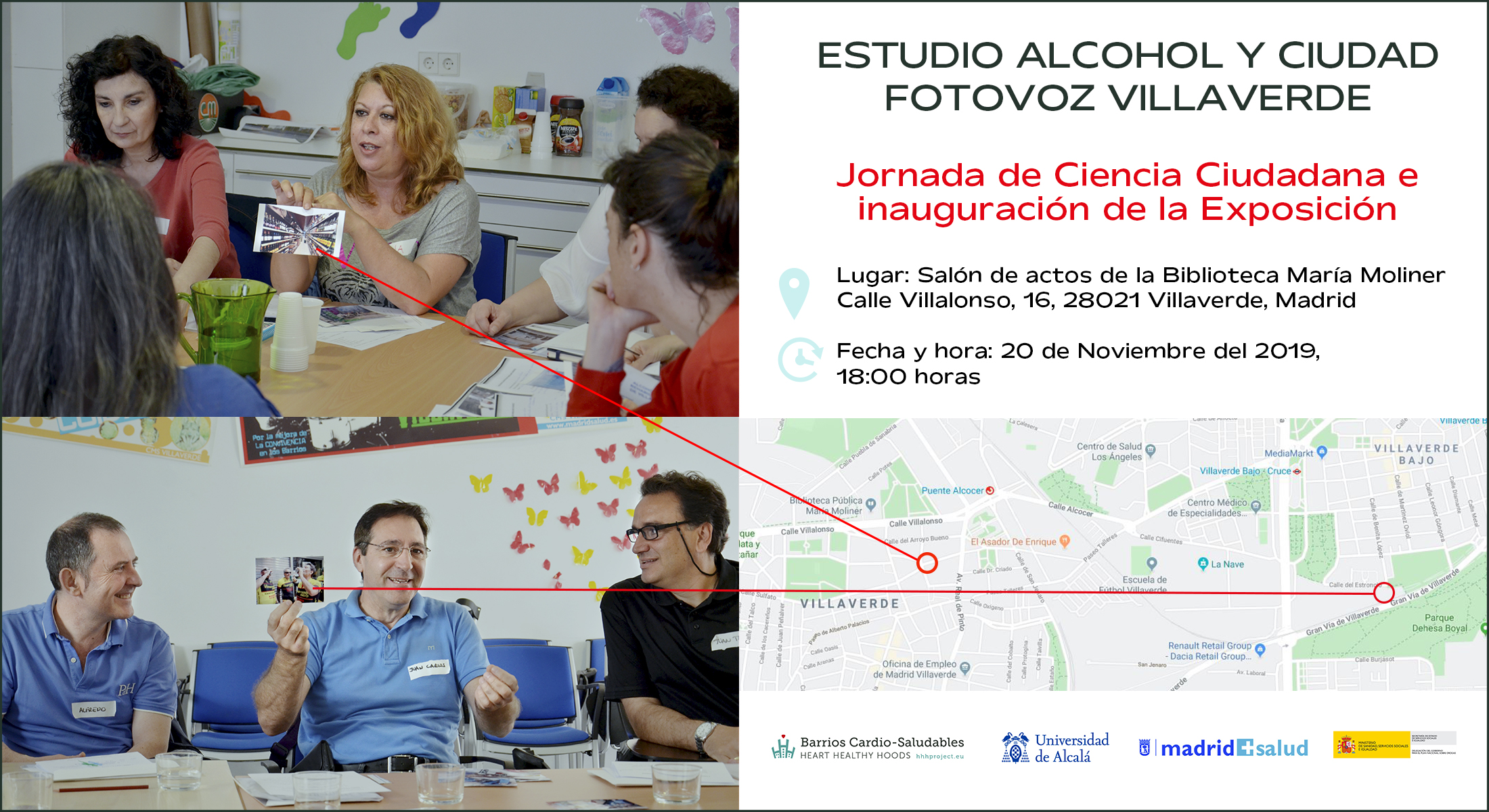 Jornada de Ciencia Ciudadana e inauguración de la exposición del estudio «Alcohol y Ciudad: Fotovoz Villaverde»
