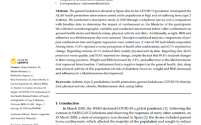 Impact of COVID-19 Confinement on the Health-Related Habits of People at High Risk of Type 2 Diabetes