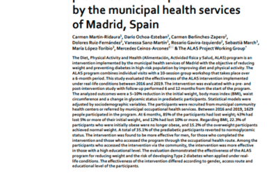 Evaluación en condiciones reales de una intervención de estilo de vida para la prevención de la diabetes desarrollada por los servicios municipales de salud de Madrid