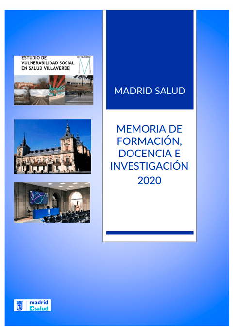 Memoria anual Madrid Salud. 2020. Anexo I. Formación, docencia e investigación