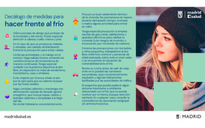 Decálogo de medidas para hacer frente al frío